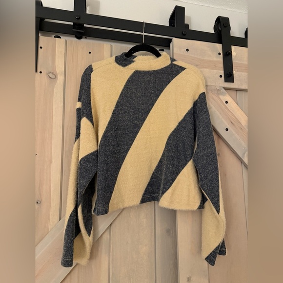 NWT Maeve Striped Knit Midi Skirt and Top in Charcoal and Tan - Picture 10 of 15